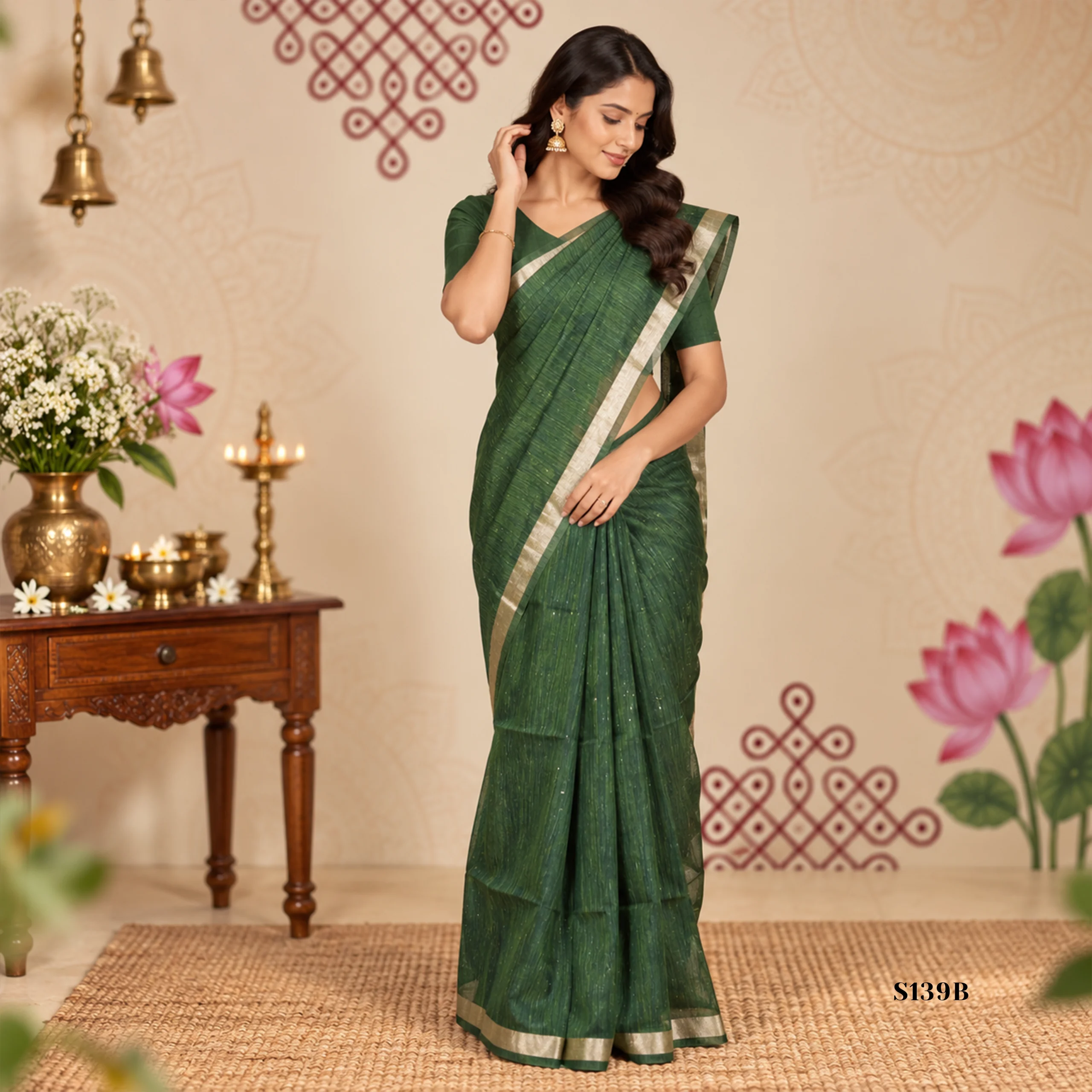 S139B Khadi Jamdani sarees - Image 1