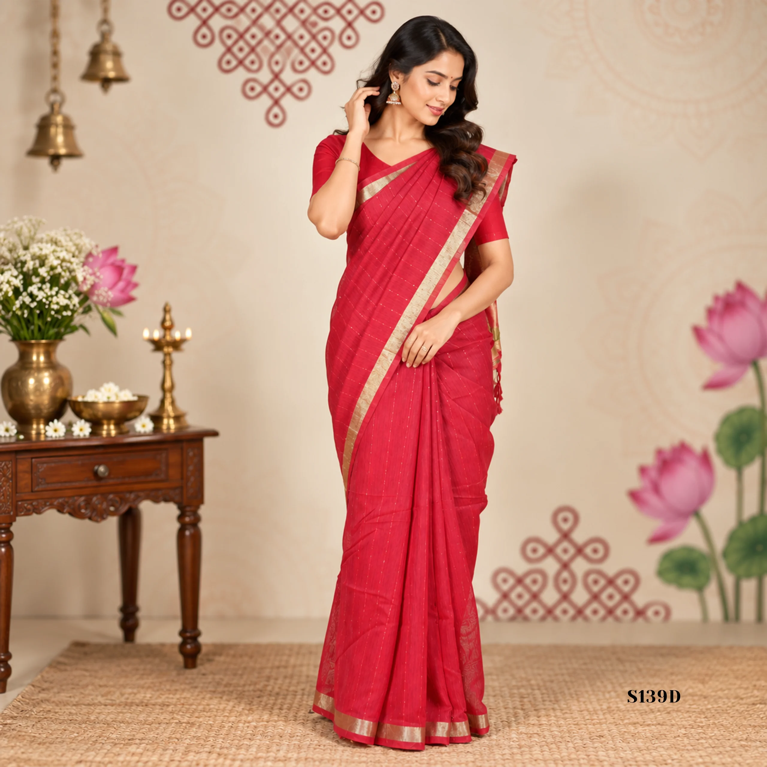 S139D Khadi Jamdani sarees - Image 1
