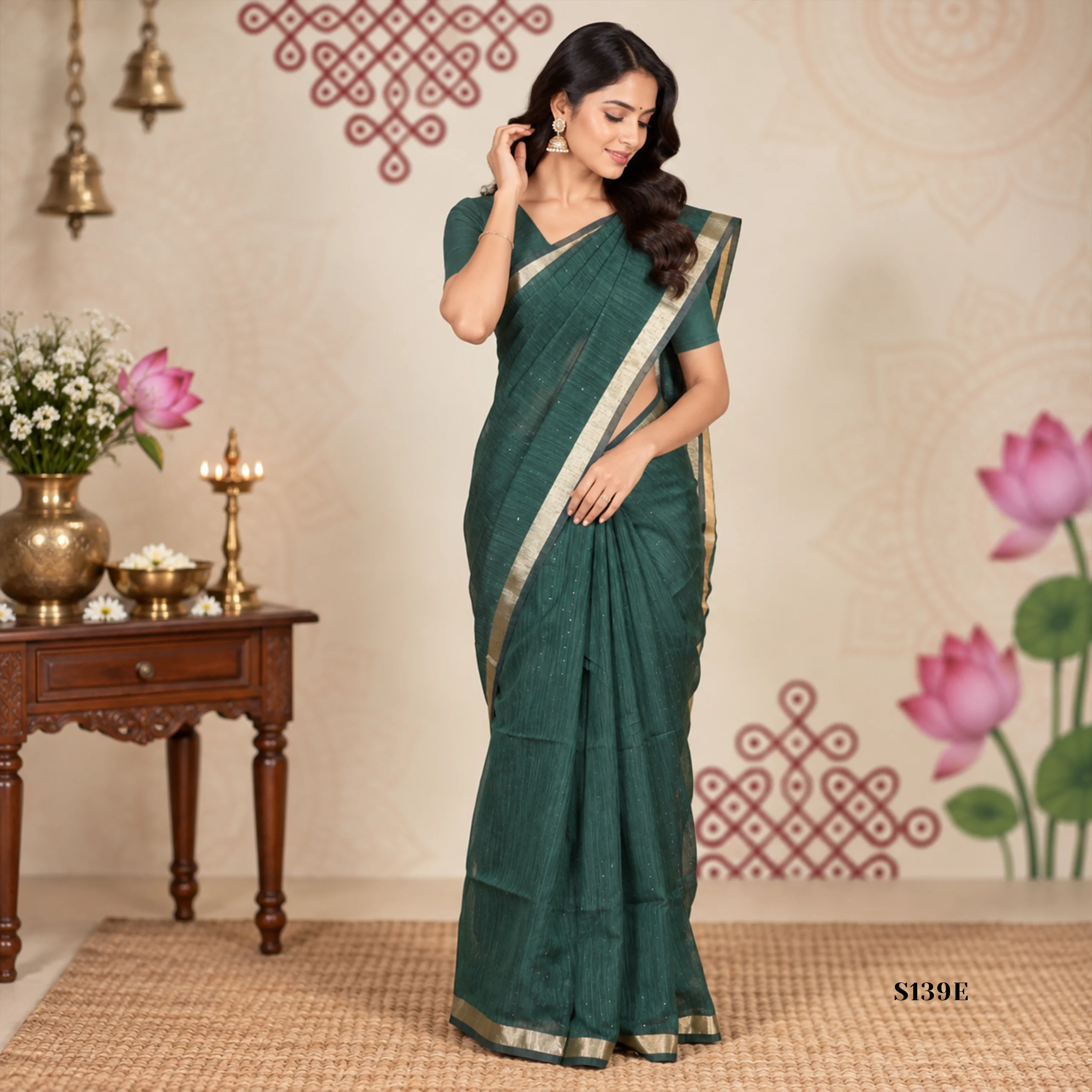 S139E Khadi Jamdani sarees - Image 1