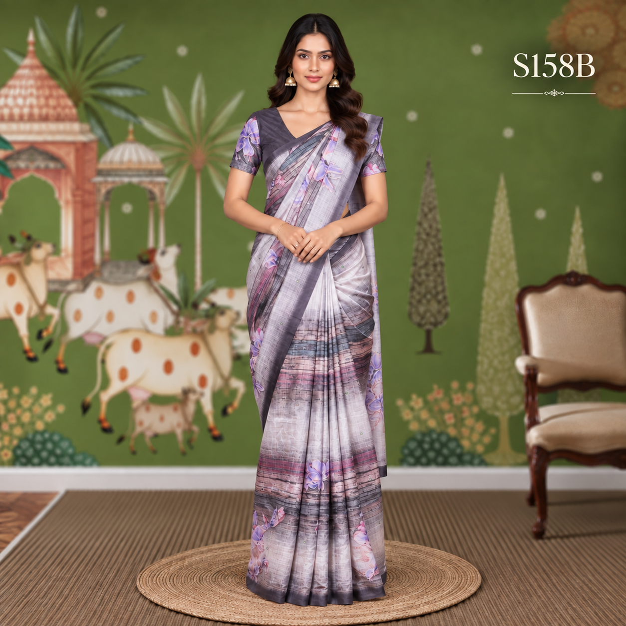S158B (2) Fancy Sarees - Image 1