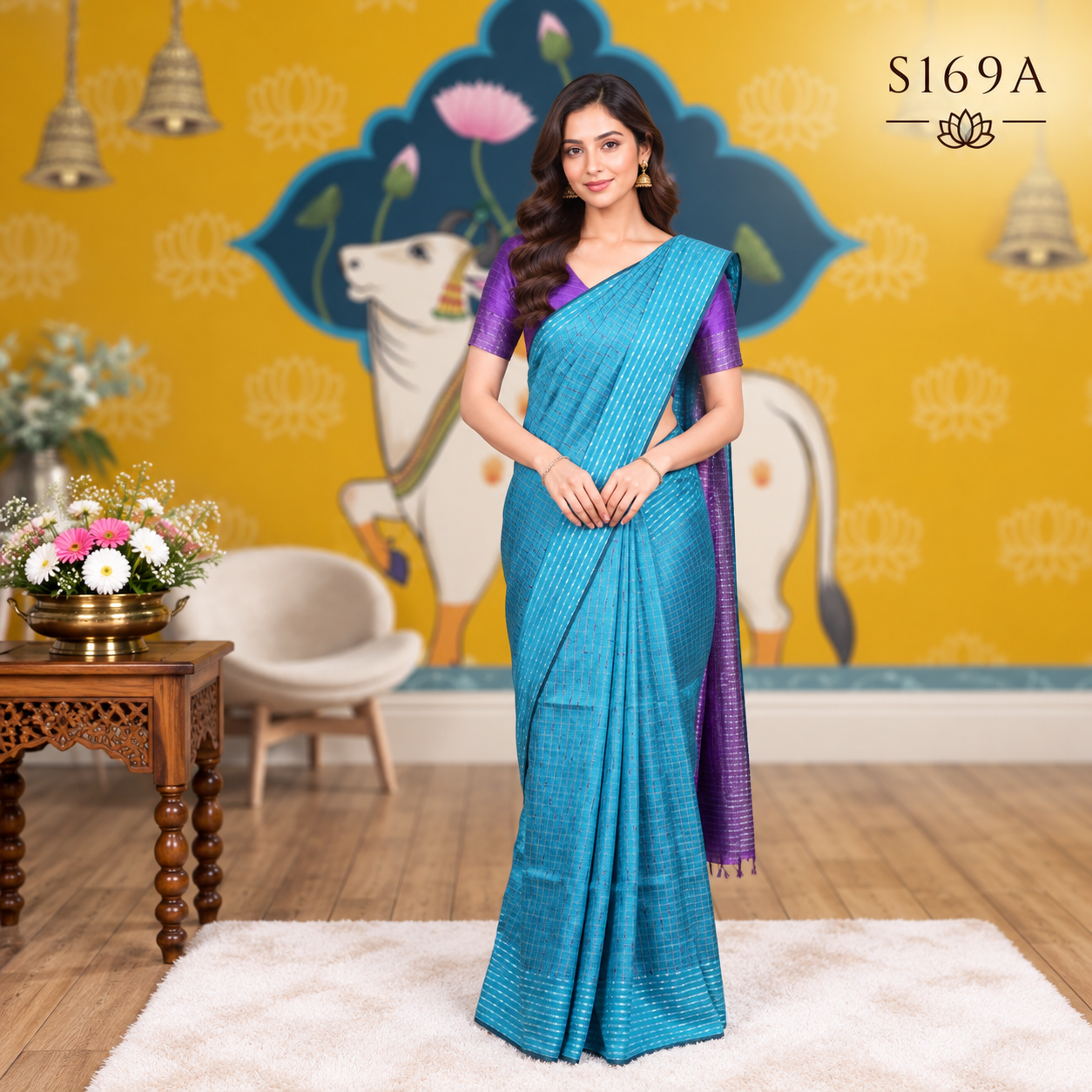 S169A (3) Fancy Khadi Sarees - Image 1