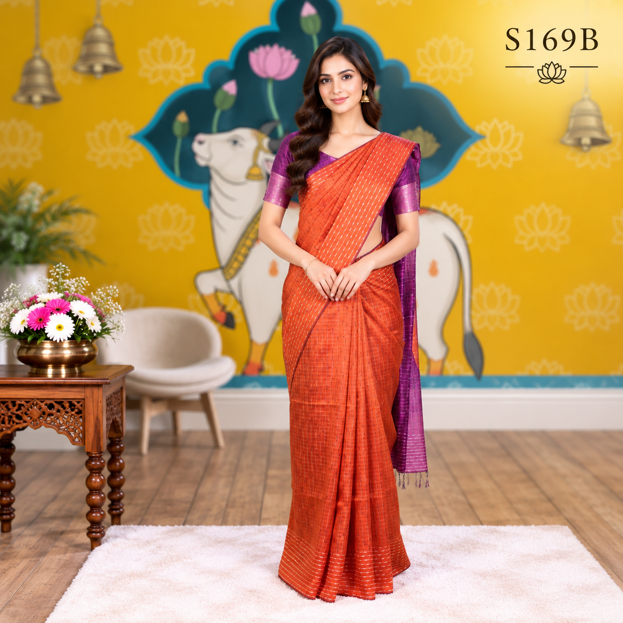 S169B (2) Fancy Khadi Sarees - Image 1
