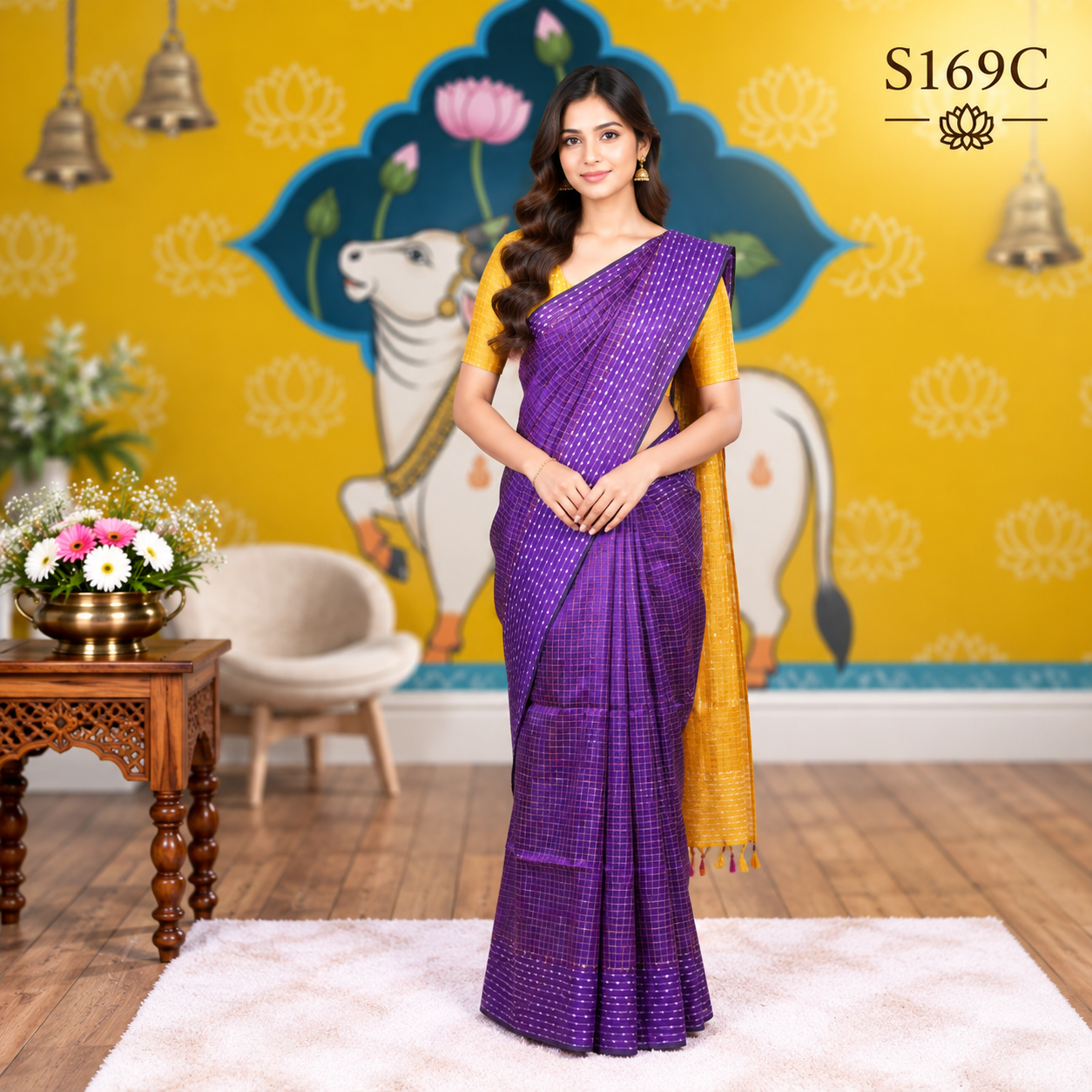 S169C (3) Fancy Khadi Sarees - Image 1