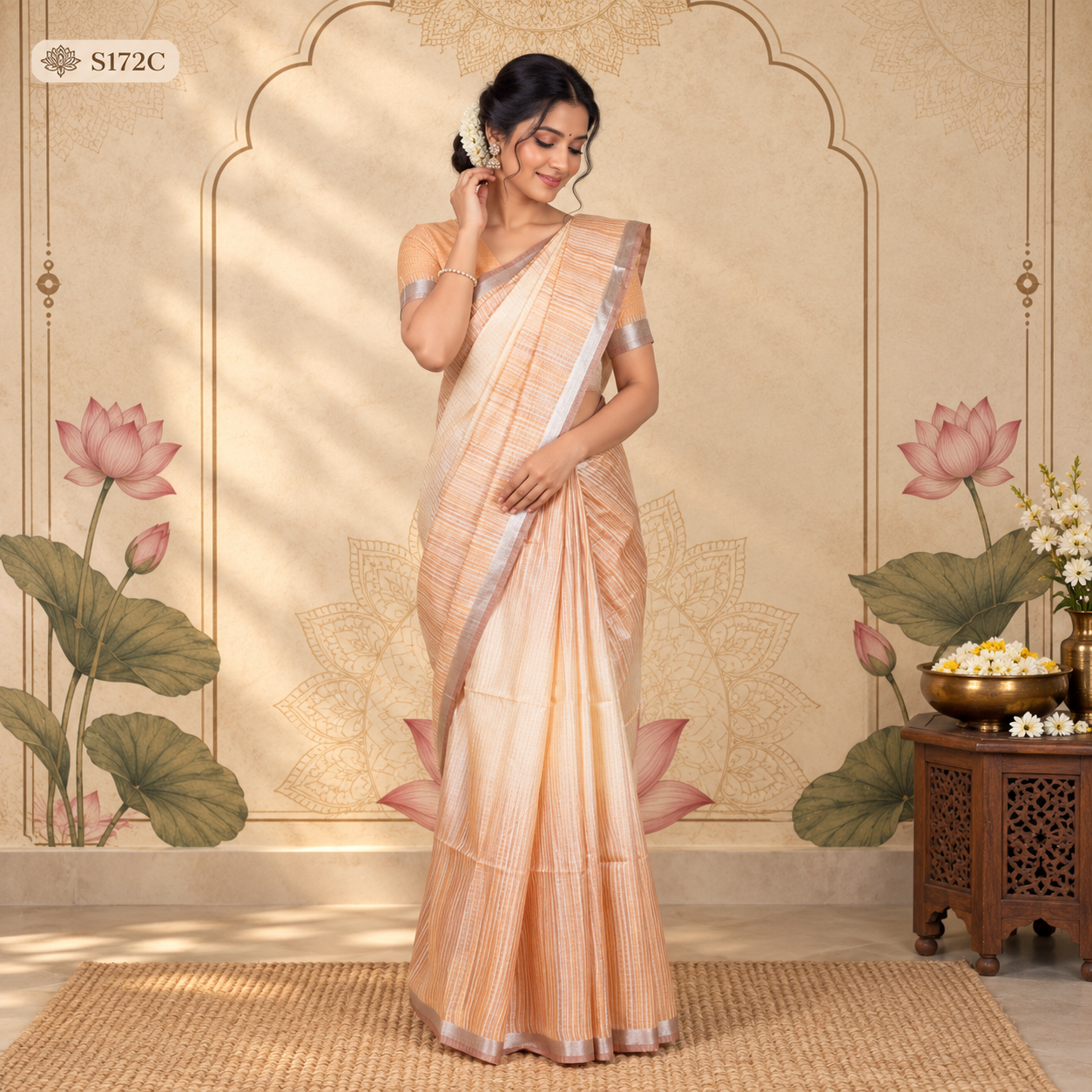 S172C(1) Semi Khadi Sarees - Image 1