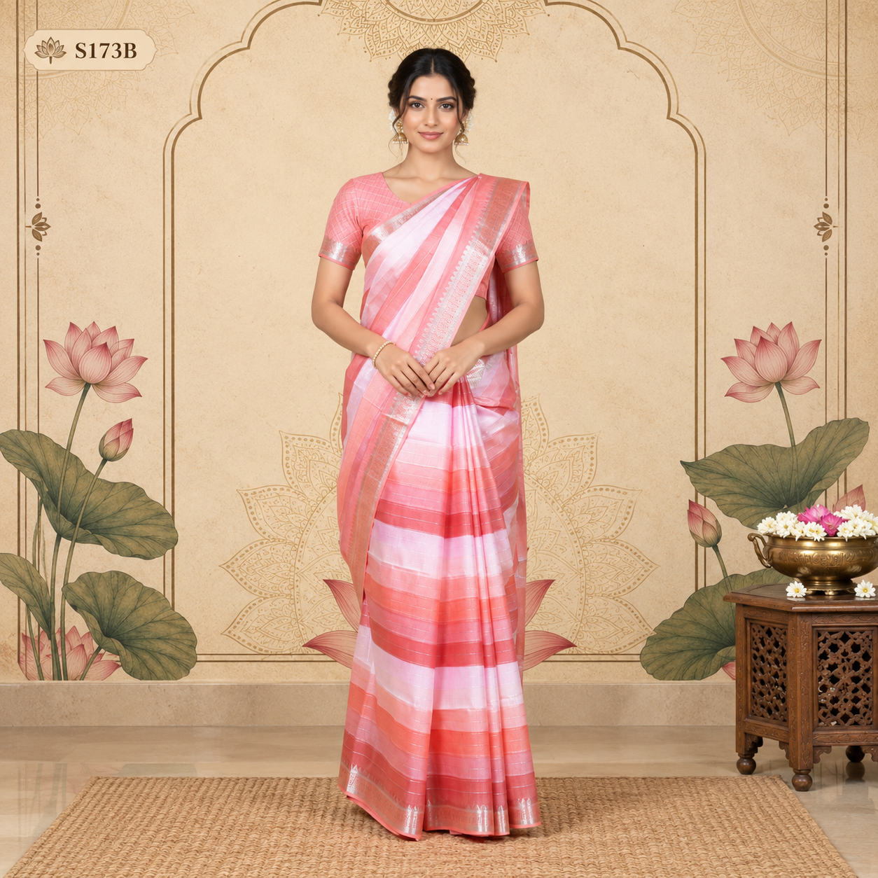 S173B(1) Semi Khadi Sarees - Image 1