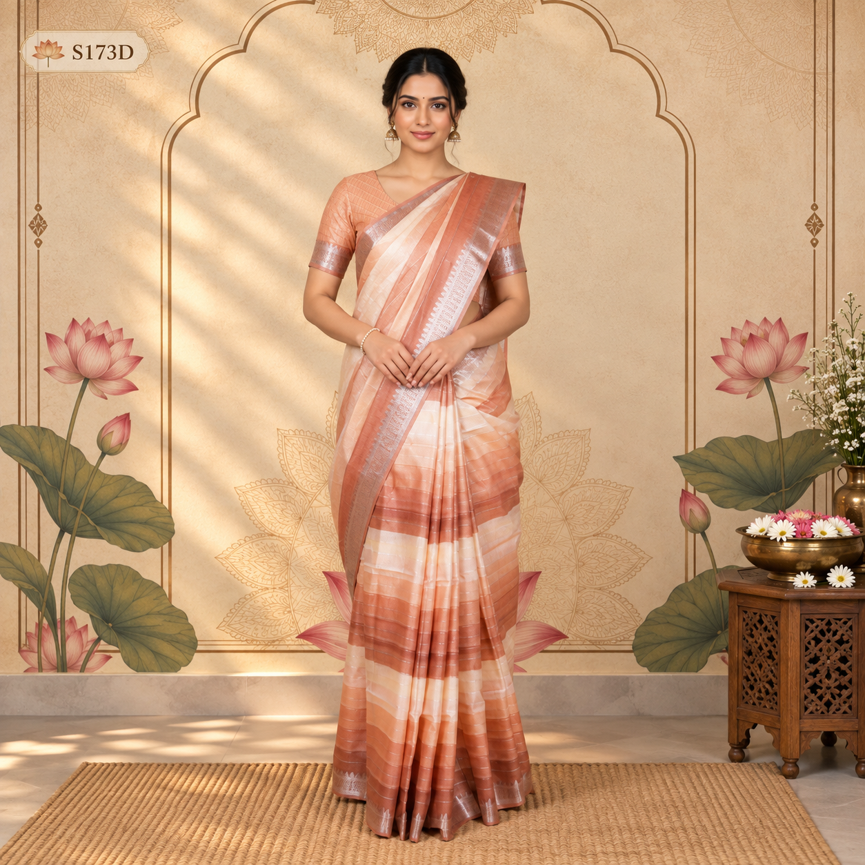 S173D(1) Semi Khadi Sarees - Image 1