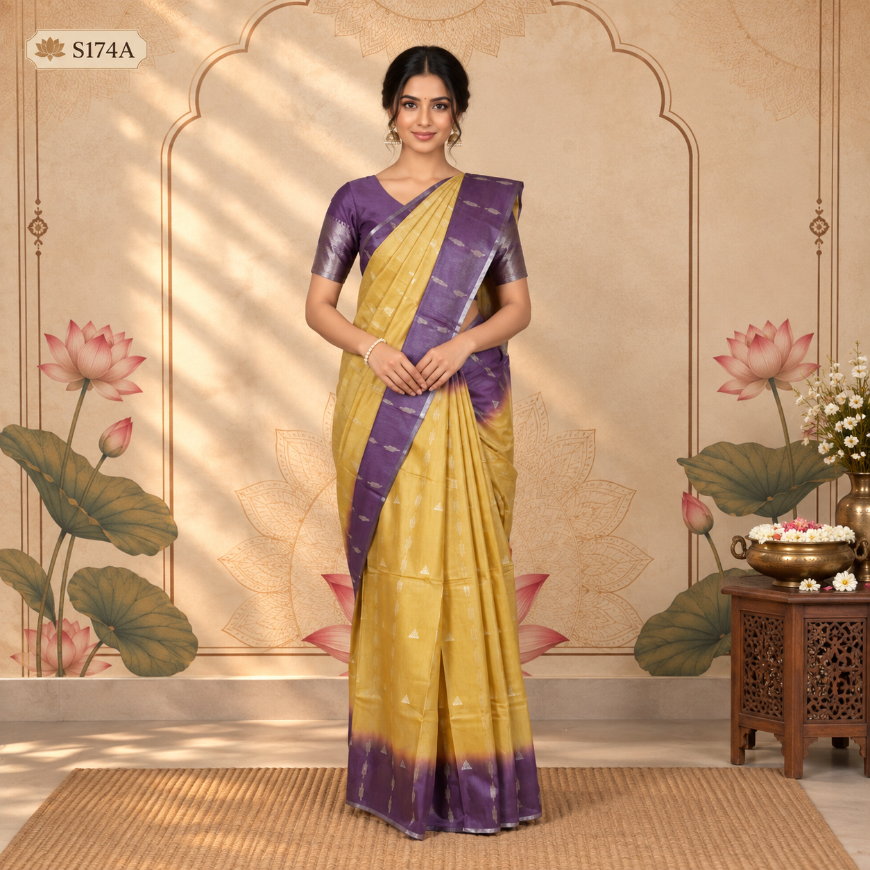 S174A(1) Semi Khadi Sarees - Image 1