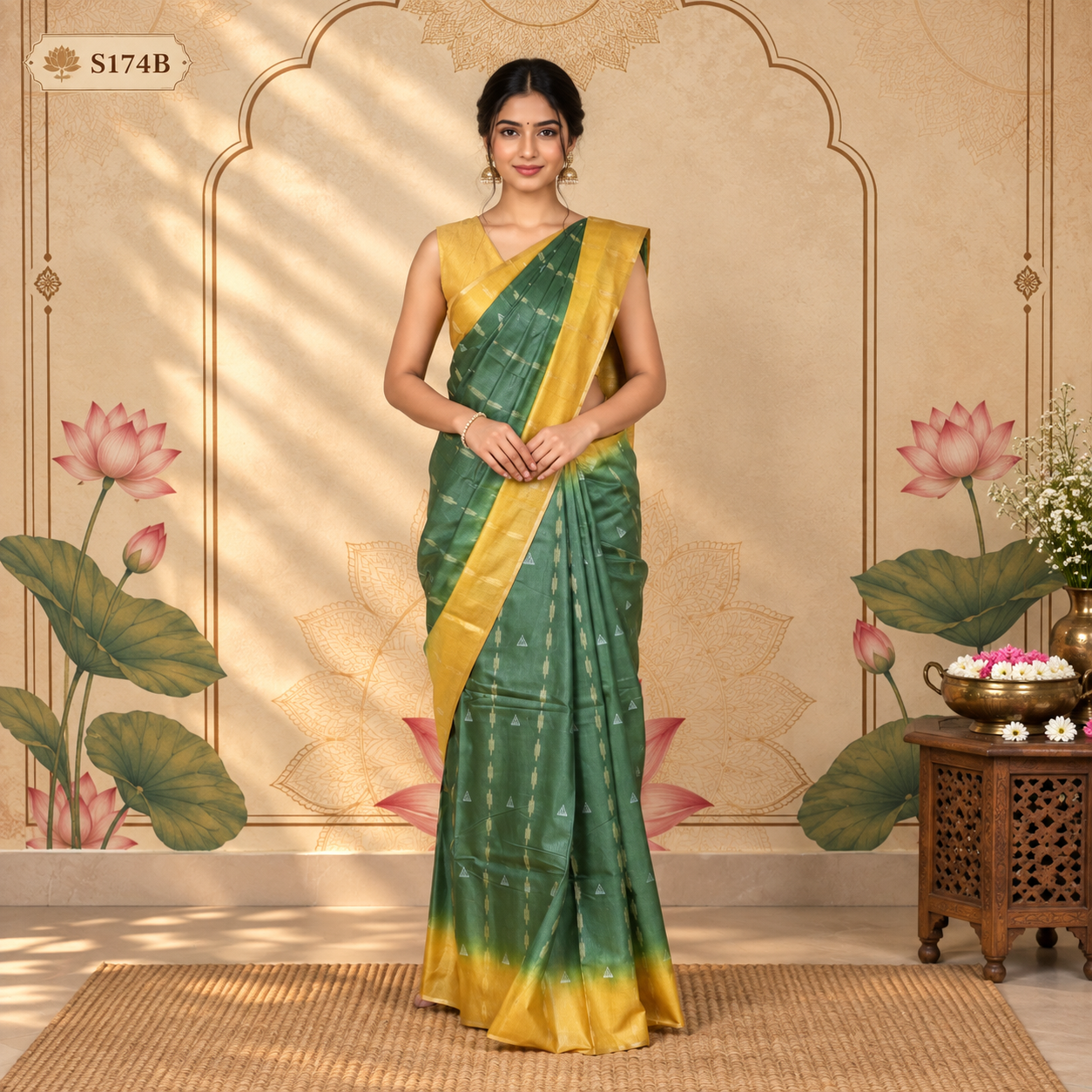 S174B(1) Semi Khadi Sarees - Image 1