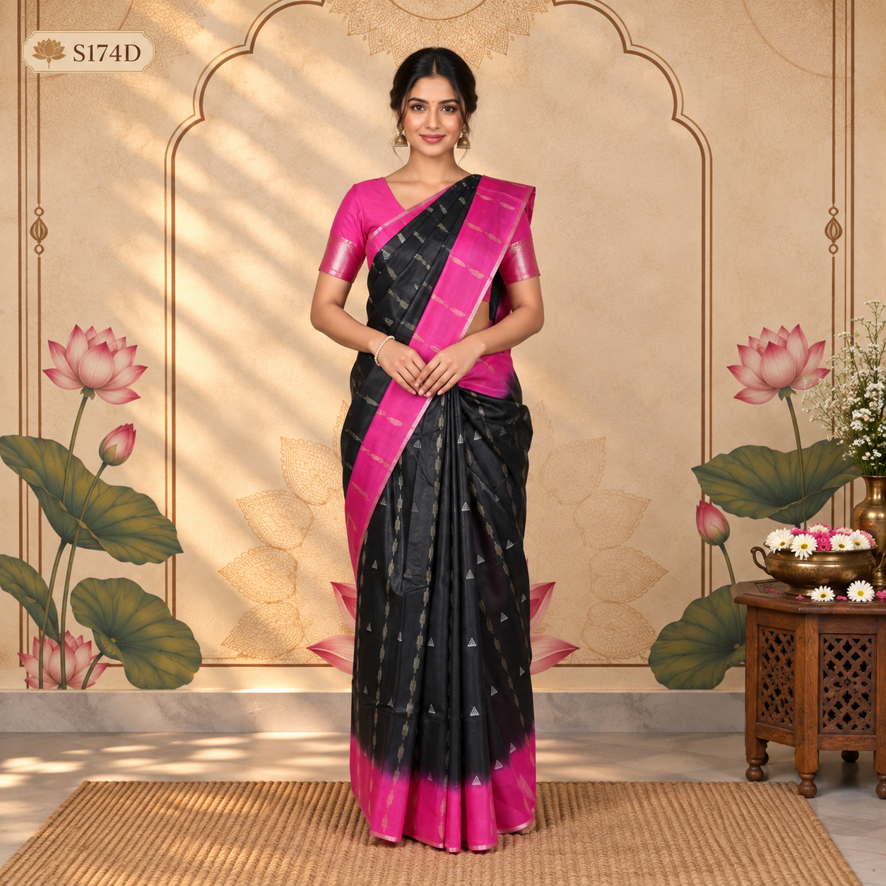 S174D(1) Semi Khadi Sarees - Image 1