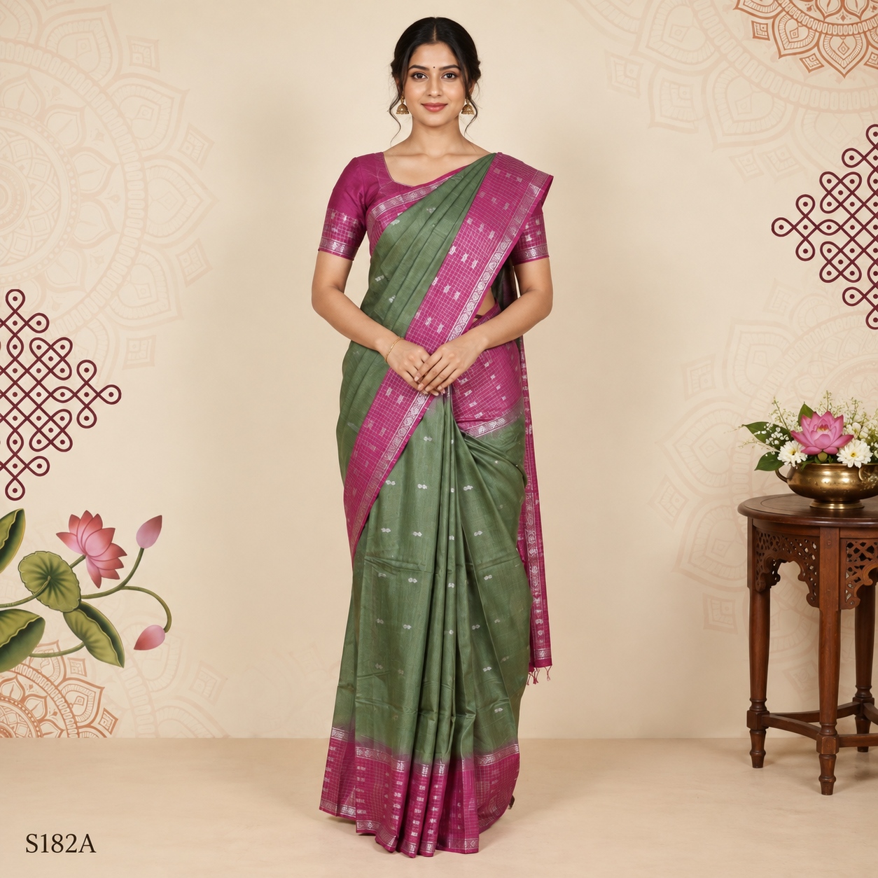 S182A (2) Semi Khadi Sarees - Image 1