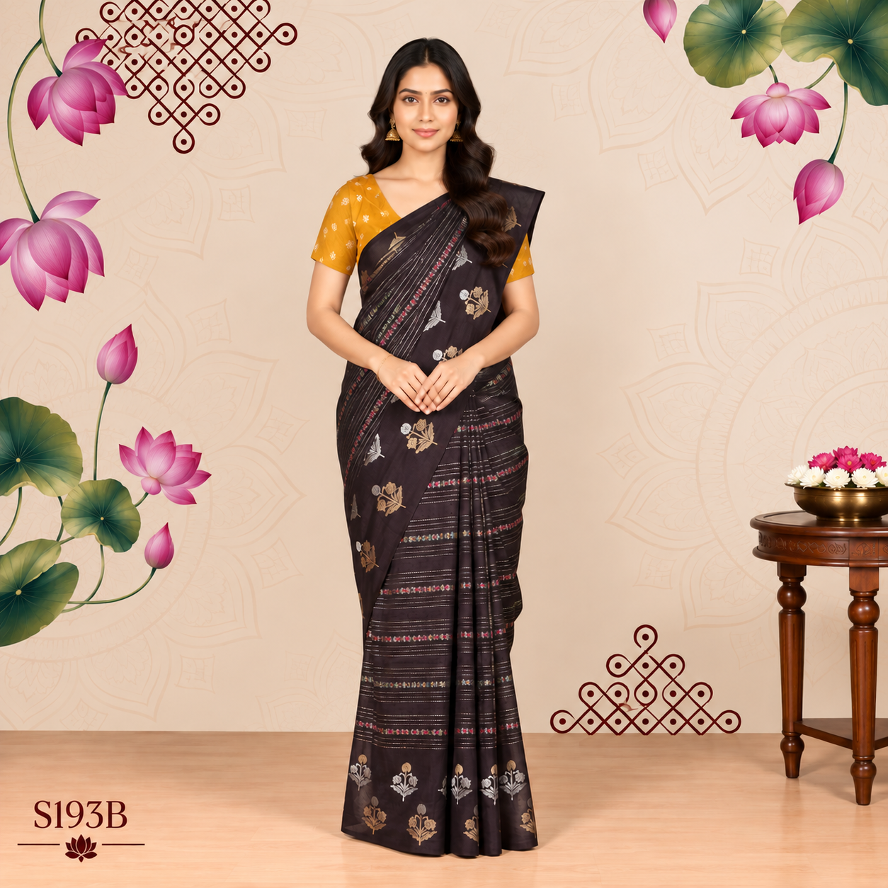 S193B(1) Mona Silk Sarees - Image 1