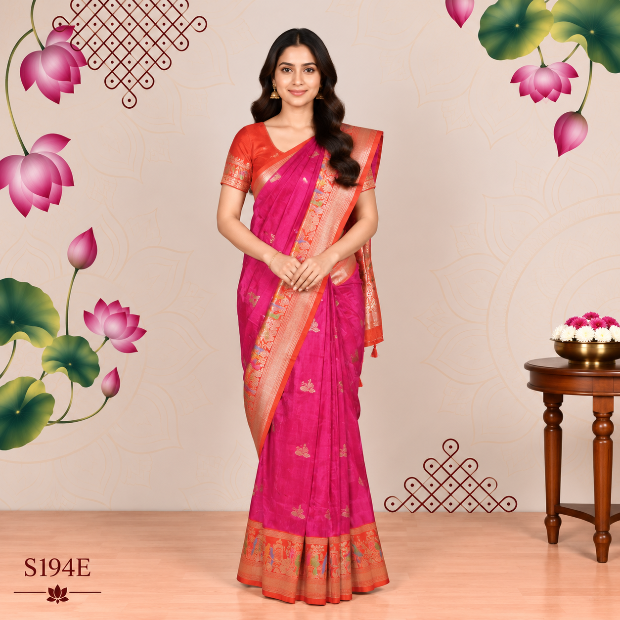 S194E(1) Mashru Silk Sarees - Image 1
