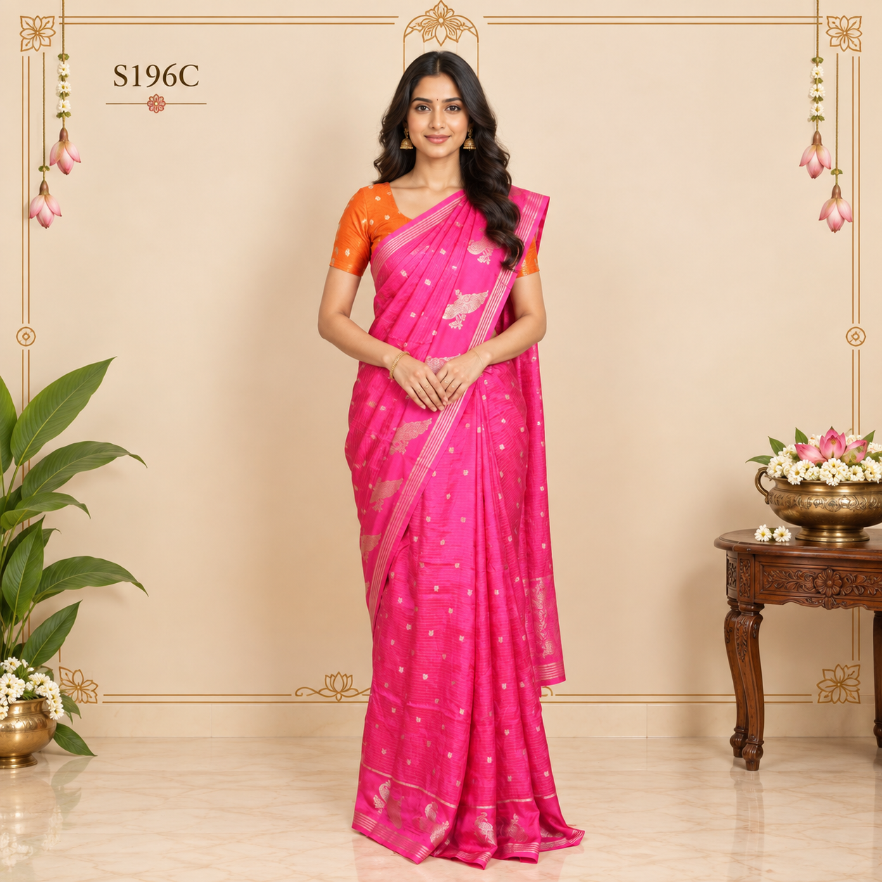 S196C(1) Mashru Silk Sarees - Image 1