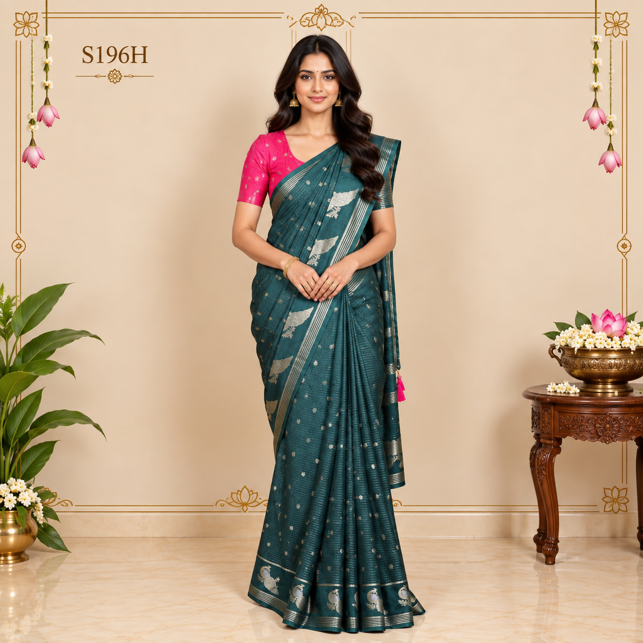 S196H(1) Mashru Silk Sarees - Image 1