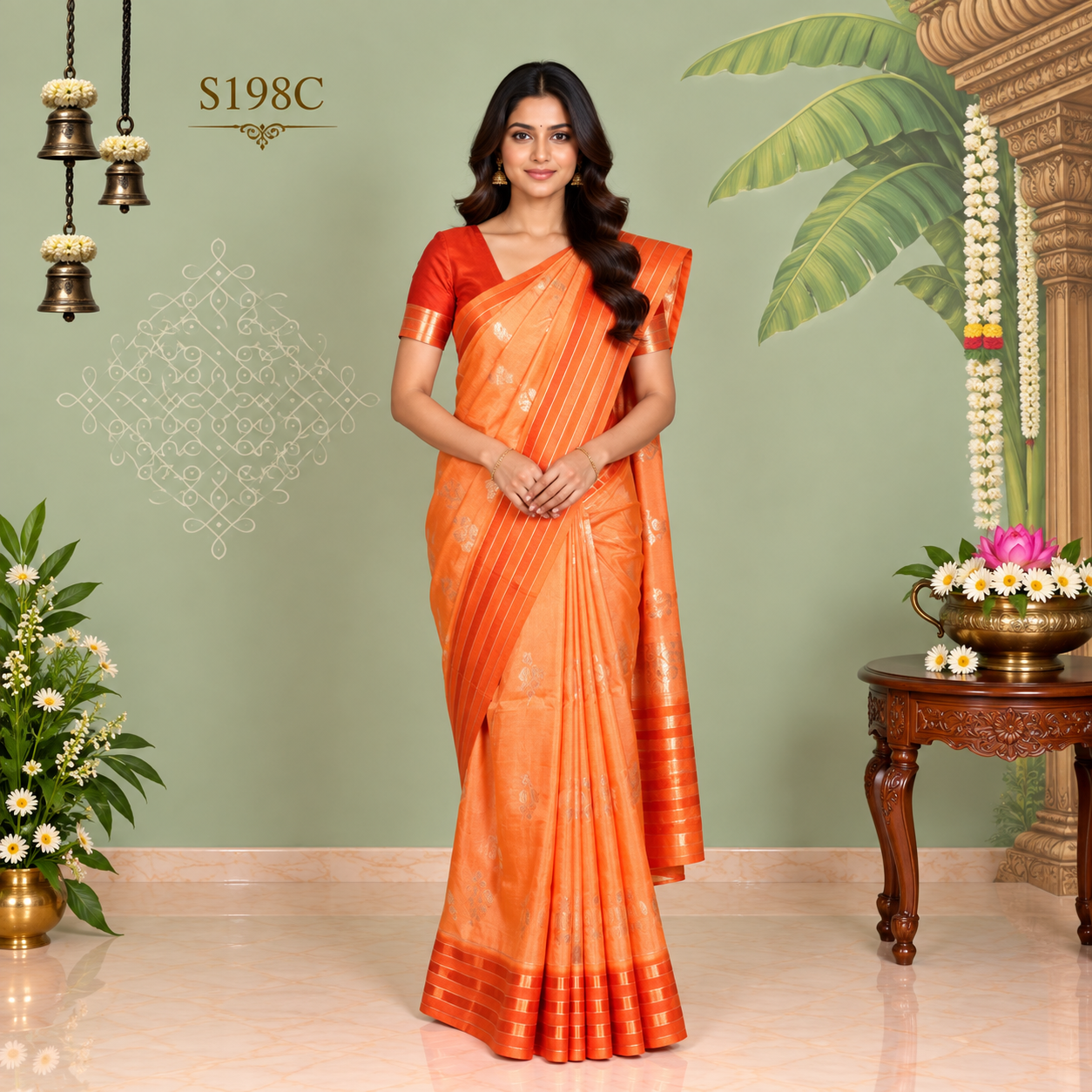 S198C(1) Mashru Silk Sarees - Image 1