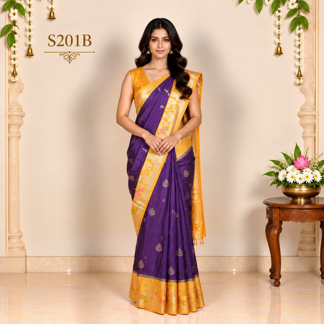 S201B(1) Mashru Silk Sarees - Image 1