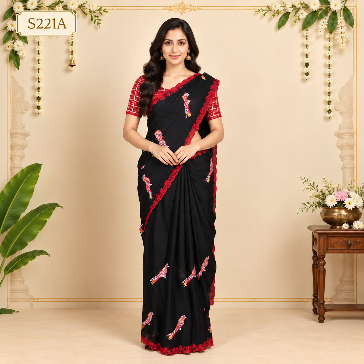 S221A(1) Fancy Work Sarees - Image 1