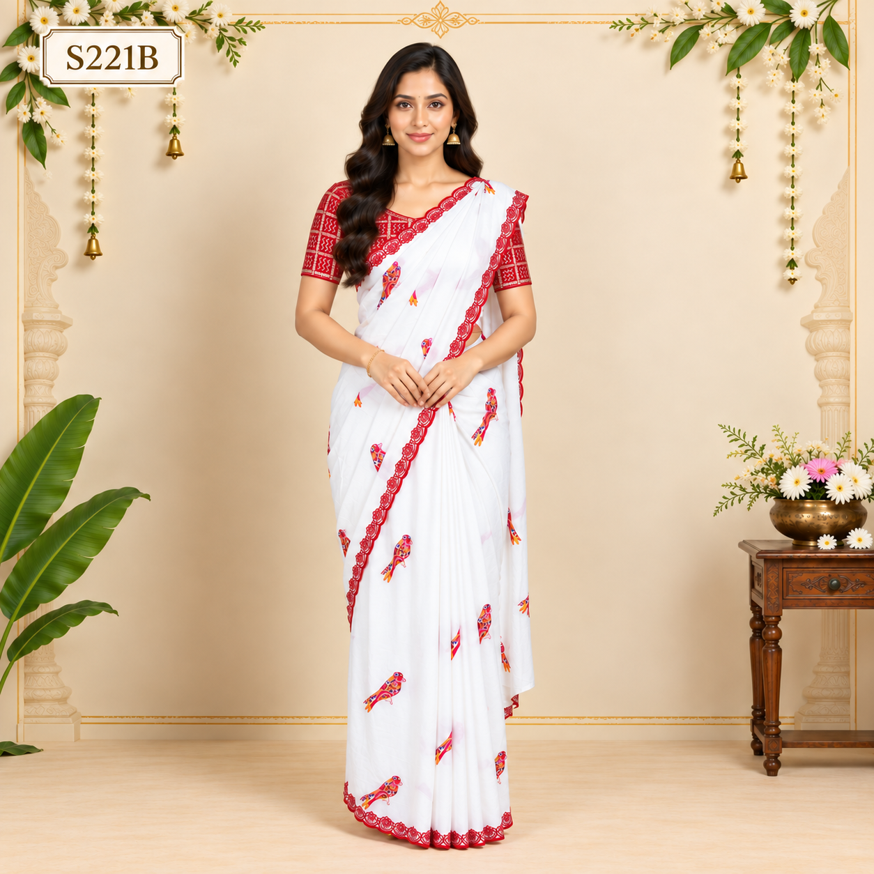 S221B(1) Fancy Work Sarees - Image 1