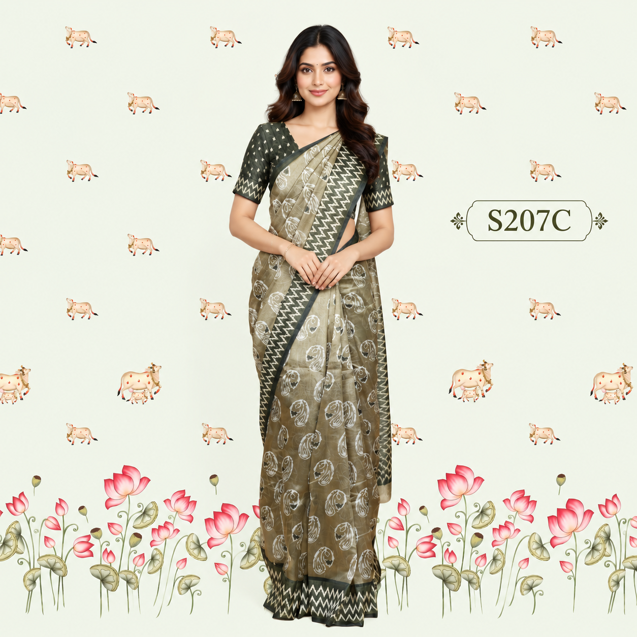 S207C(1) Fancy Sarees - Image 1