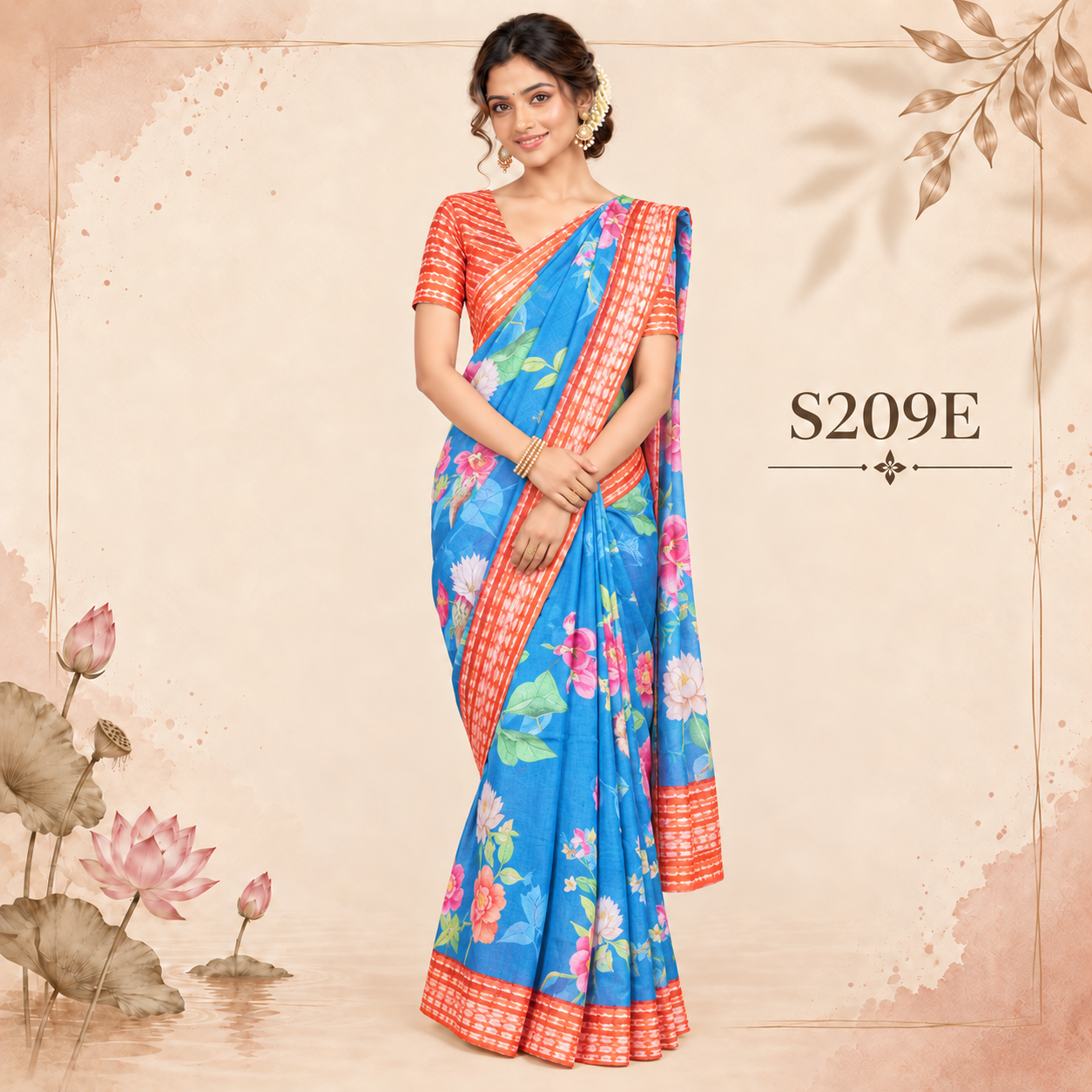 S209E(1) Lenin Print Sarees - Image 1