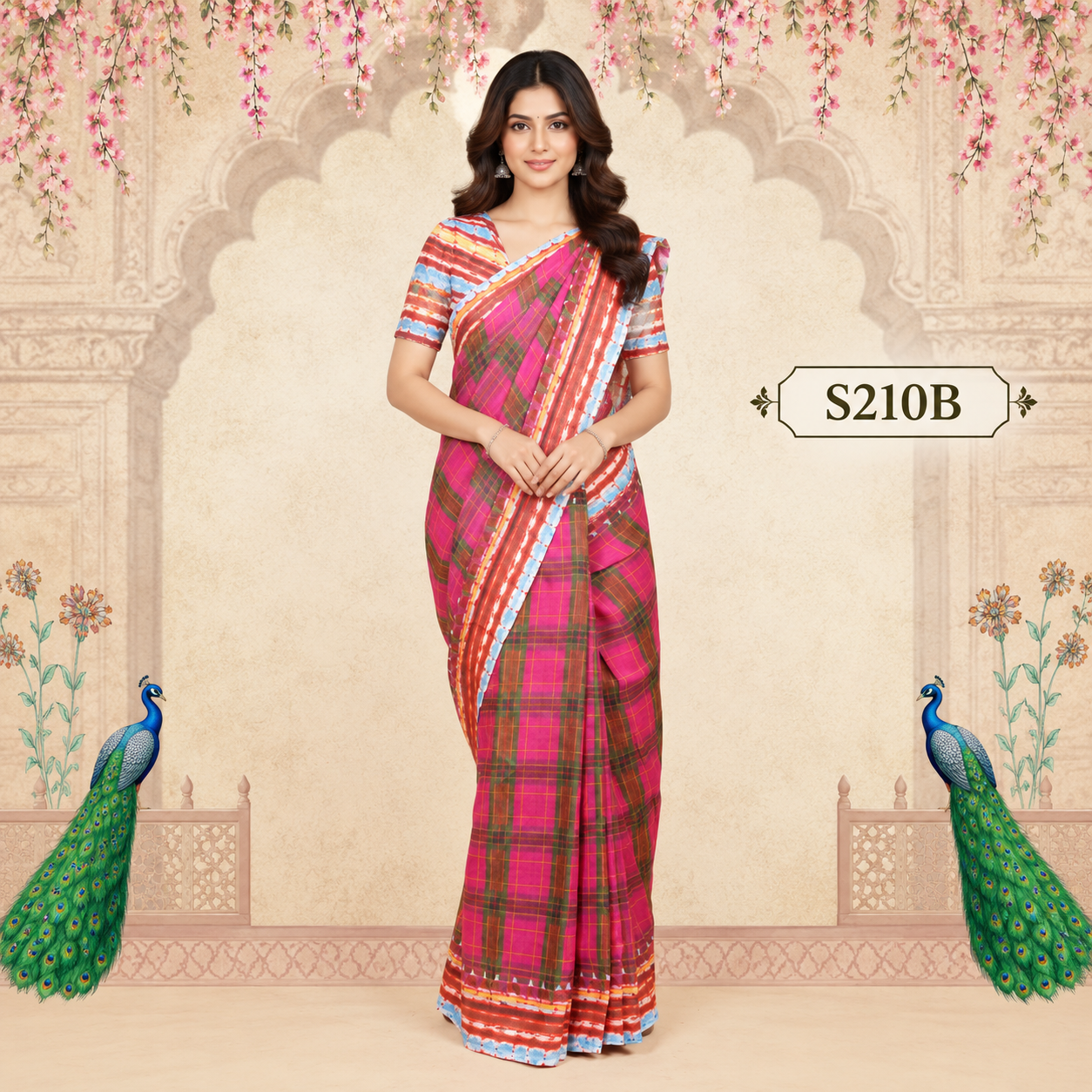 S210B(1) Lenin Print Sarees - Image 1