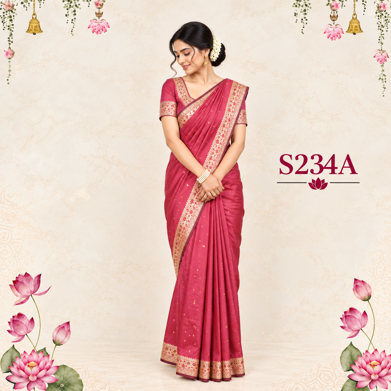 S234A(1) Fancy Kathan Sarees - Image 1