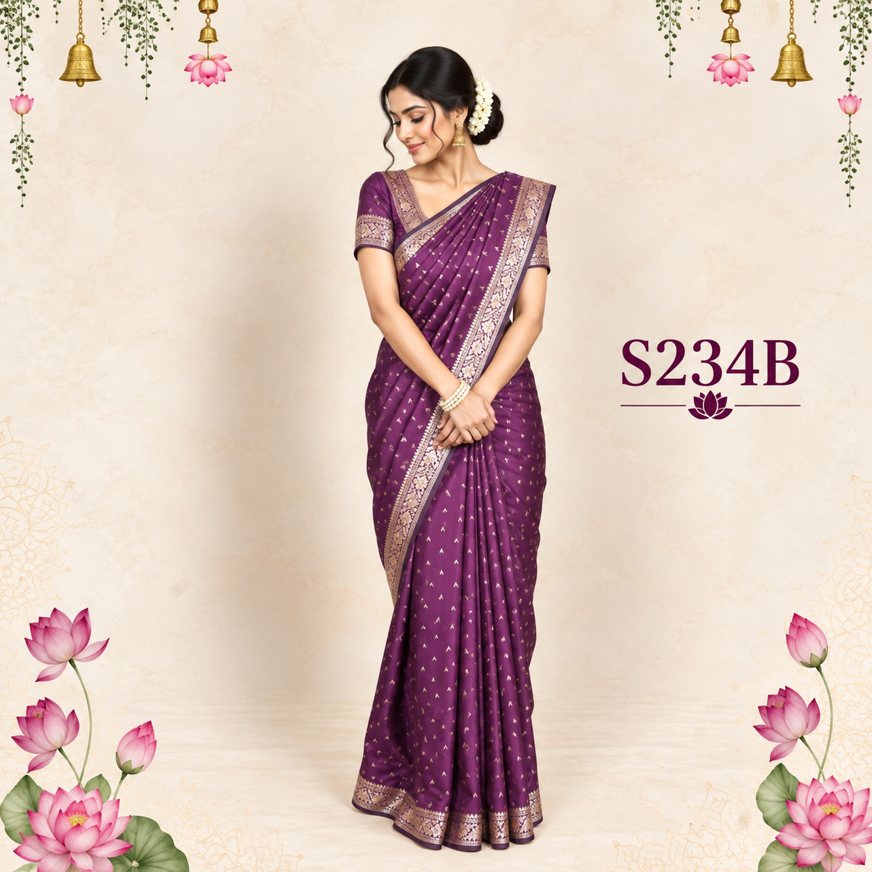 S234B(1) Fancy Kathan Sarees - Image 1