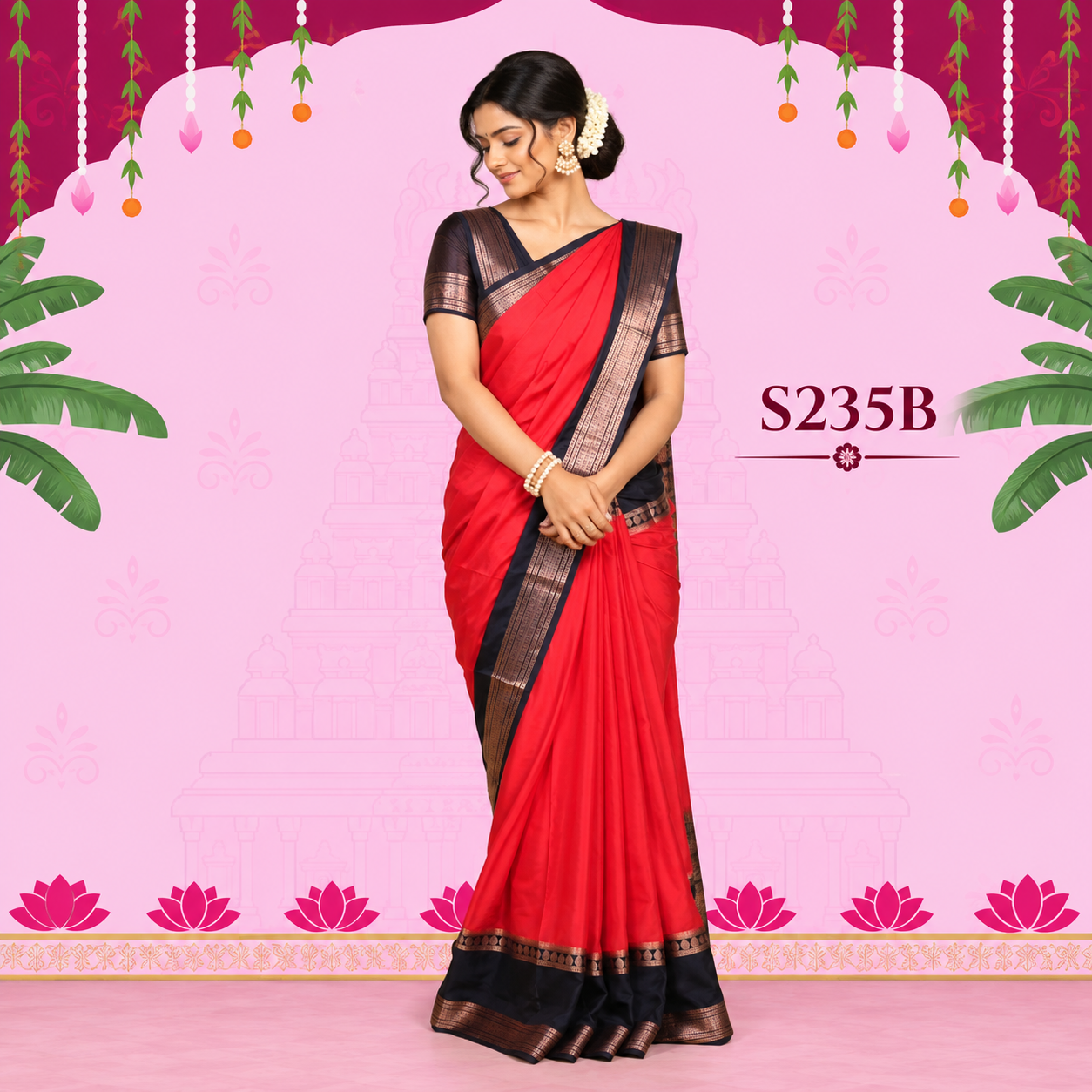 S235B(1) Fancy Mysore Crape sarees - Image 1