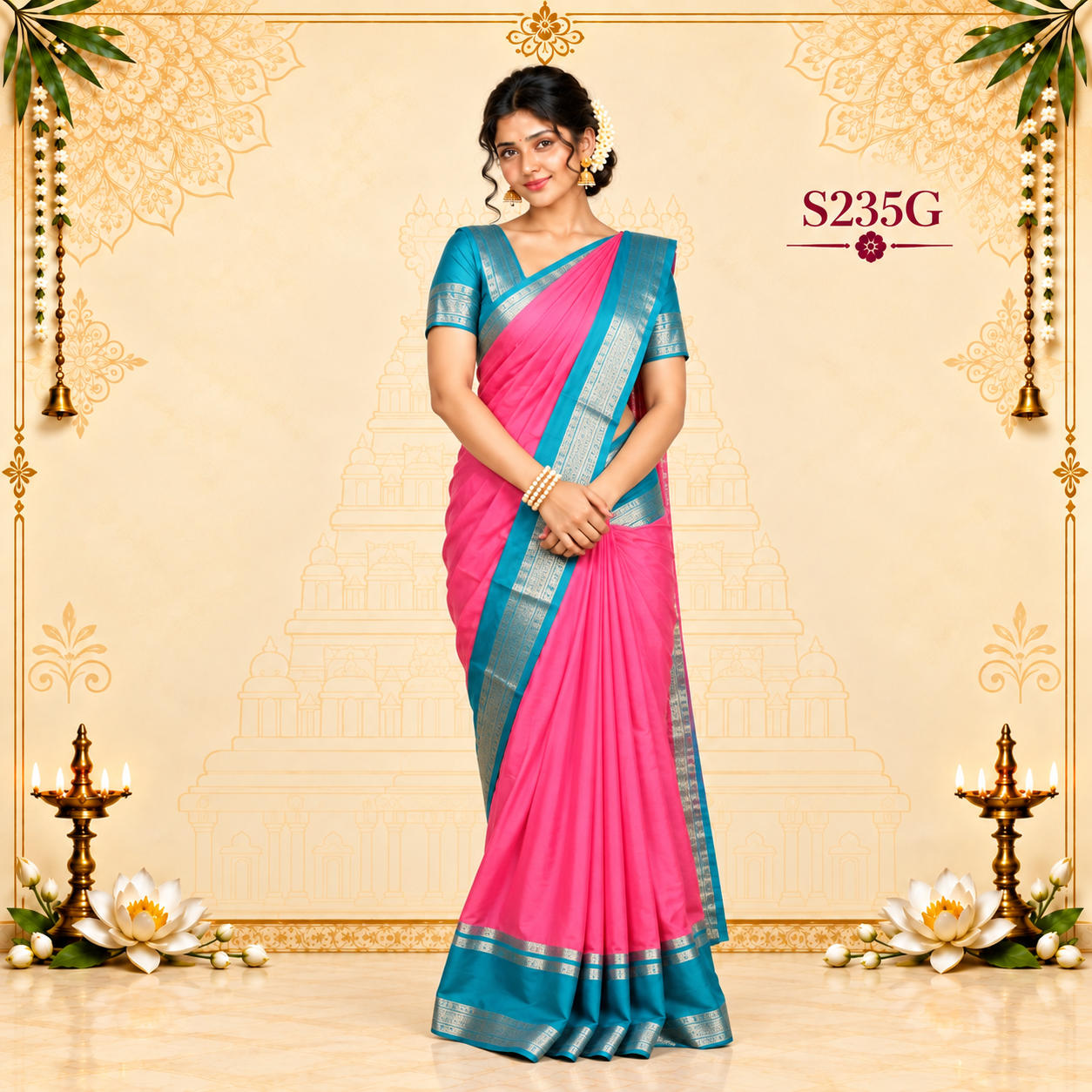 S235G(1) Fancy Mysore Crape sarees - Image 1