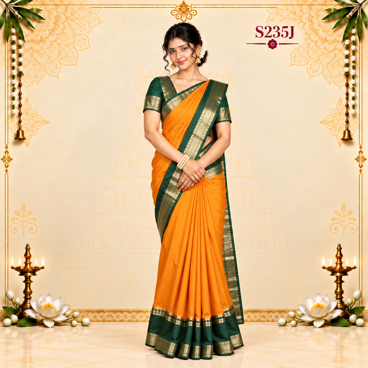 S235J(1) Fancy Mysore Crape sarees - Image 1