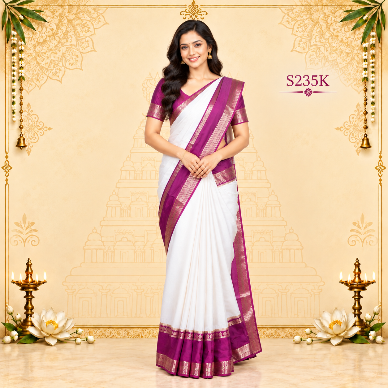 S235K(1) Fancy Mysore Crape Sarees - Image 1