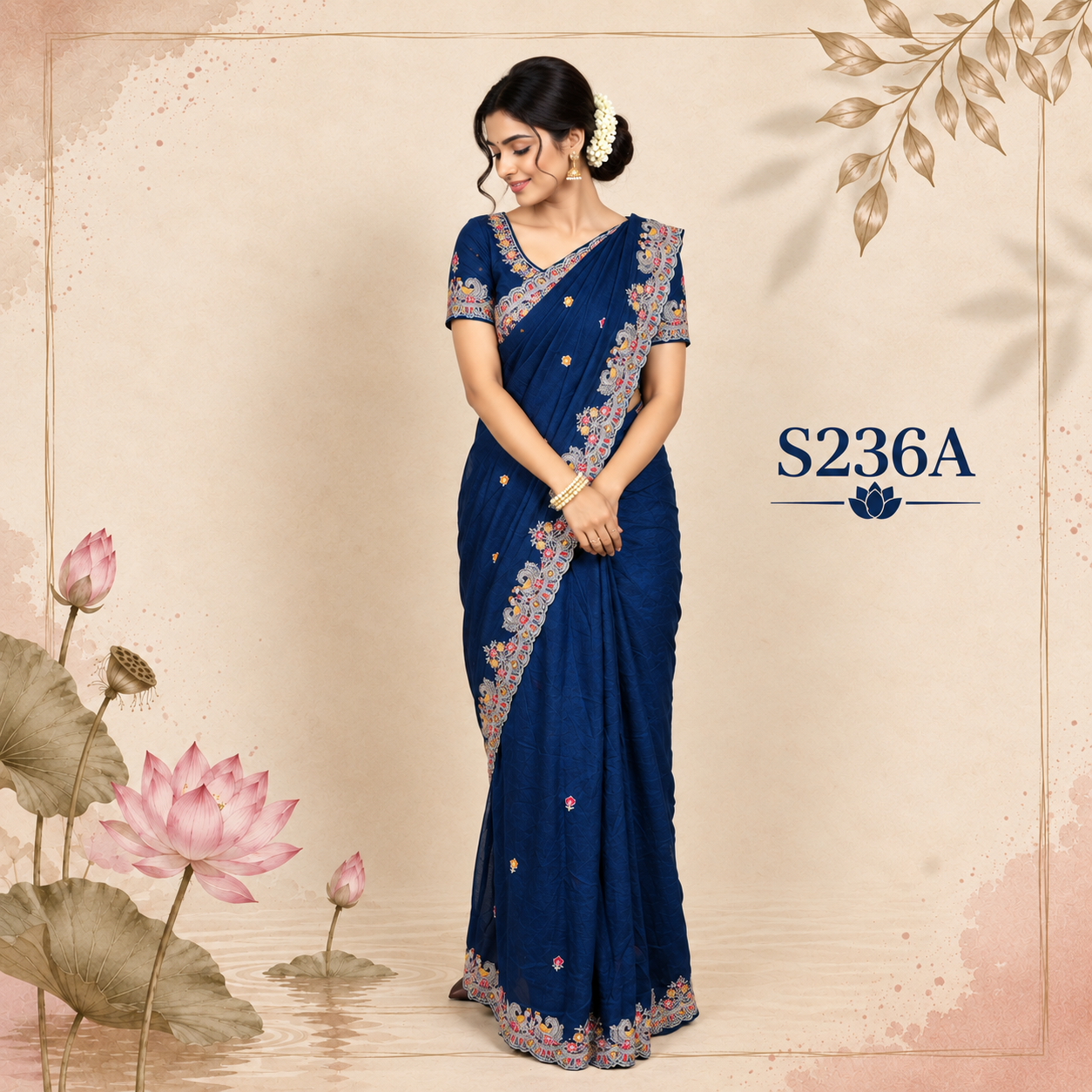 S236A(1) Fancy Work Sarees - Image 1