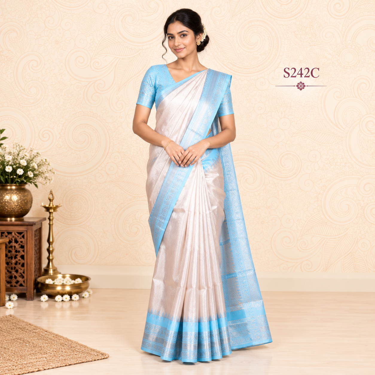 S242C(1) Fancy Tussar Sarees - Image 1