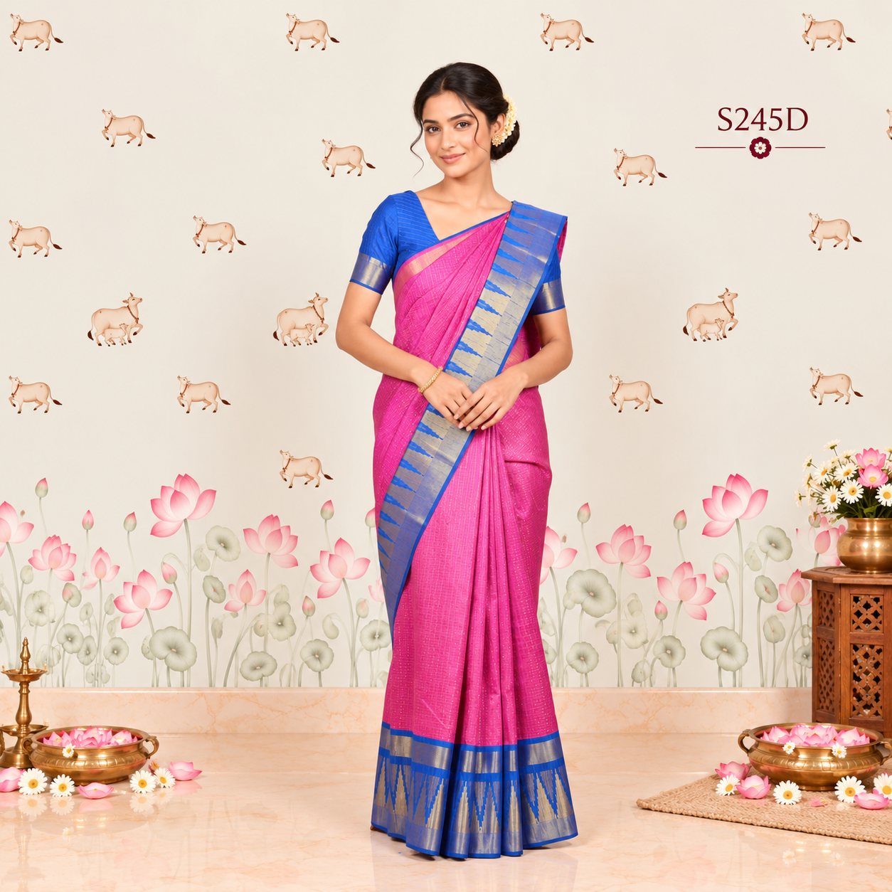 S245D(1) Fancy Khadi Sarees - Image 1