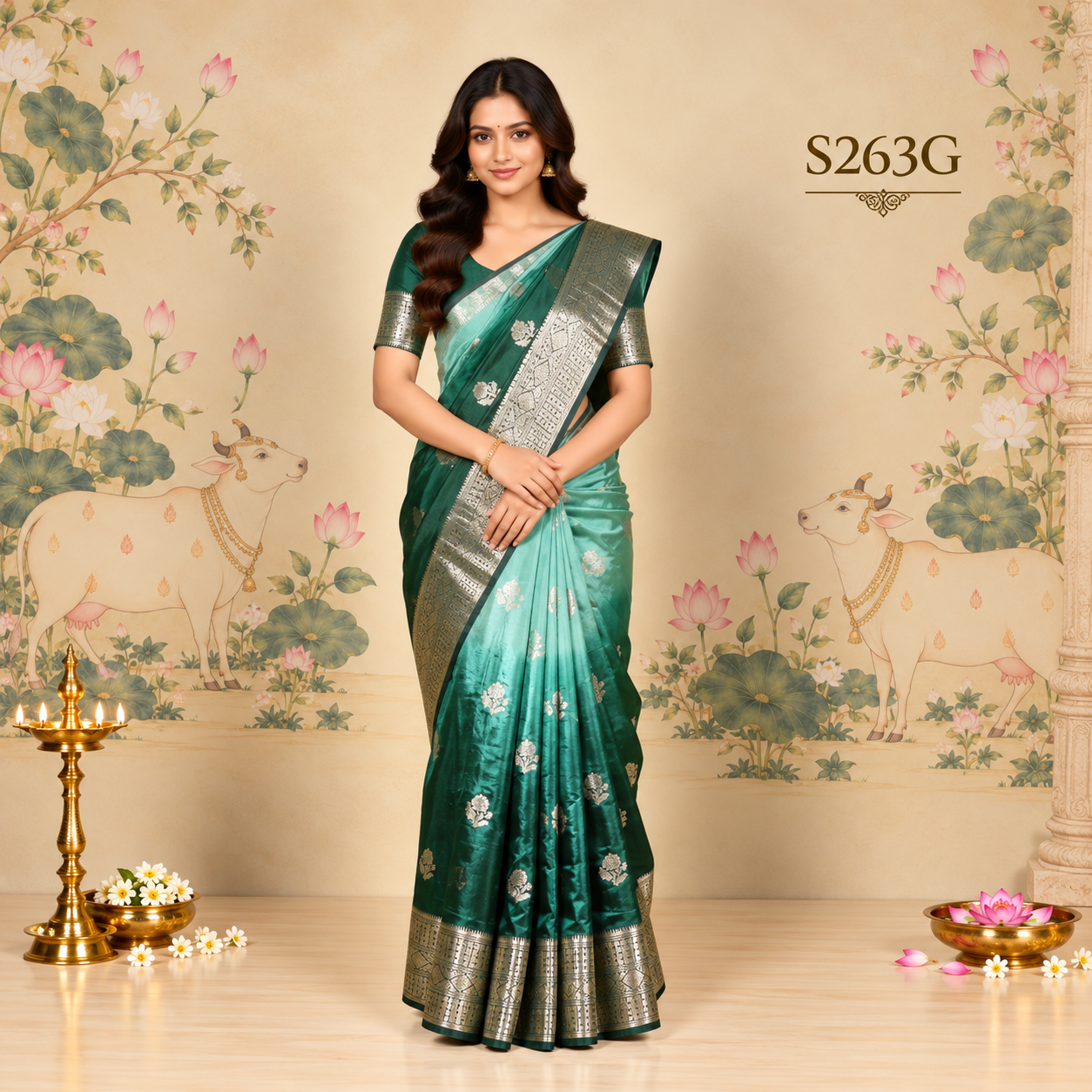 S263G(1) Banarasi Silk Saree - Image 1